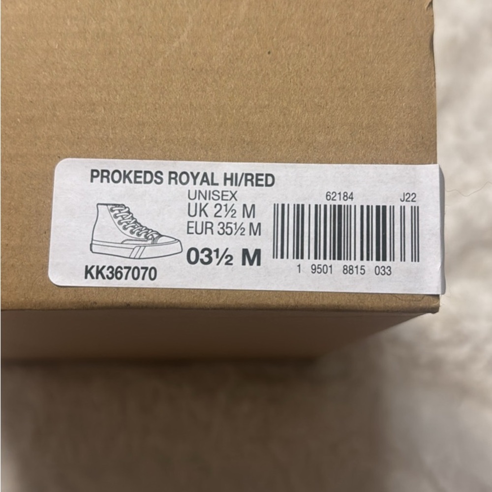 PRO-Keds Royal Hi Red Canvas High Top Sneakers Size 3.5M 5.5W New in Box - Picture 6 of 6